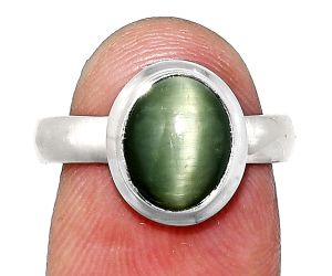 Genuine Cats Eye Ring size-7 EXR05106 R-1007, 8x10 mm