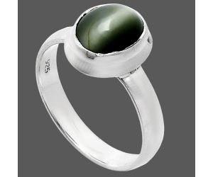 Genuine Cats Eye Ring size-8 EXR05107 R-1007, 7x9 mm