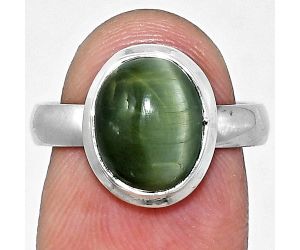 Genuine Cats Eye Ring size-7 EXR05108 R-1007, 9x11 mm