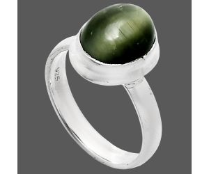 Genuine Cats Eye Ring size-7 EXR05108 R-1007, 9x11 mm