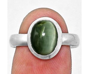 Genuine Cats Eye Ring size-8 EXR05113 R-1007, 8x10 mm