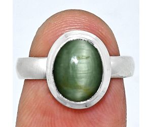 Genuine Cats Eye Ring size-6 EXR05114 R-1007, 8x10 mm