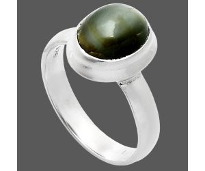 Genuine Cats Eye Ring size-6 EXR05116 R-1007, 8x10 mm