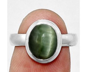 Genuine Cats Eye Ring size-7 EXR05118 R-1007, 8x10 mm