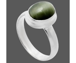 Genuine Cats Eye Ring size-7 EXR05118 R-1007, 8x10 mm