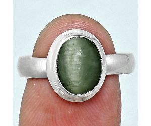 Genuine Cats Eye Ring size-8 EXR05120 R-1007, 8x10 mm