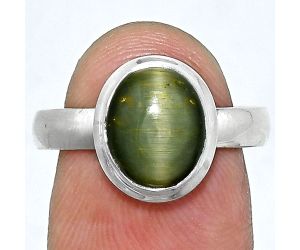 Genuine Cats Eye Ring size-8 EXR05124 R-1007, 8x10 mm