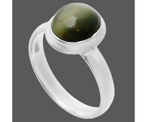 Genuine Cats Eye Ring size-8 EXR05124 R-1007, 8x10 mm