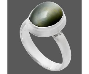 Genuine Cats Eye Ring size-6 EXR05125 R-1007, 9x11 mm