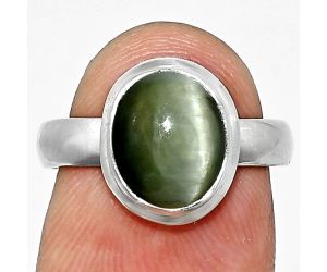 Genuine Cats Eye Ring size-6 EXR05126 R-1007, 8x10 mm