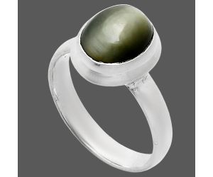 Genuine Cats Eye Ring size-6 EXR05126 R-1007, 8x10 mm