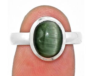 Genuine Cats Eye Ring size-8 EXR05128 R-1007, 8x10 mm