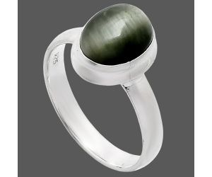 Genuine Cats Eye Ring size-8 EXR05128 R-1007, 8x10 mm