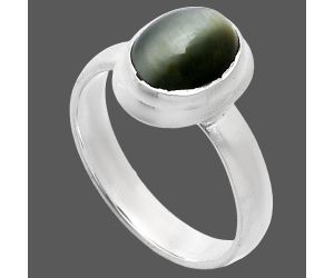 Genuine Cats Eye Ring size-6 EXR05129 R-1007, 7x9 mm