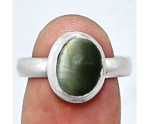 Genuine Cats Eye Ring size-8 EXR05130 R-1007, 8x10 mm