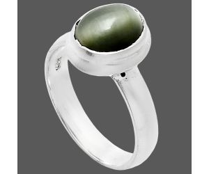 Genuine Cats Eye Ring size-6 EXR05131 R-1007, 7x9 mm