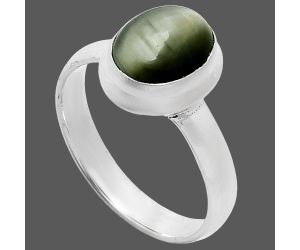 Genuine Cats Eye Ring size-8 EXR05132 R-1007, 8x10 mm