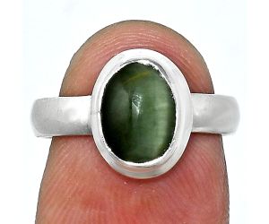 Genuine Cats Eye Ring size-6 EXR05142 R-1007, 7x9 mm