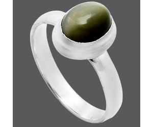 Genuine Cats Eye Ring size-8 EXR05143 R-1007, 7x9 mm