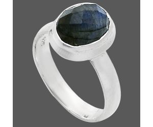 Blue Labradorite Checker Ring size-6 EXR05147 R-1007, 8x10 mm