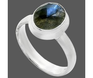 Blue Labradorite Checker Ring size-7 EXR05148 R-1007, 8x10 mm