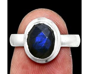 Blue Labradorite Checker Ring size-7 EXR05149 R-1007, 8x10 mm