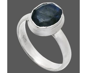 Faceted Blue Labradorite Ring size-7 EXR05166 R-1007, 8x10 mm