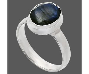 Faceted Blue Labradorite Ring size-7 EXR05167 R-1007, 8x10 mm