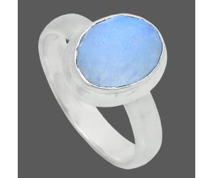 Rainbow Moonstone Checker Ring size-6 EXR05169 R-1007, 8x10 mm