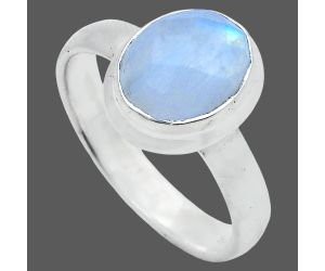 Rainbow Moonstone Checker Ring size-7 EXR05175 R-1007, 8x10 mm