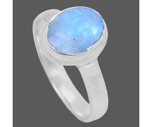 Rainbow Moonstone Checker Ring size-8 EXR05179 R-1007, 8x10 mm