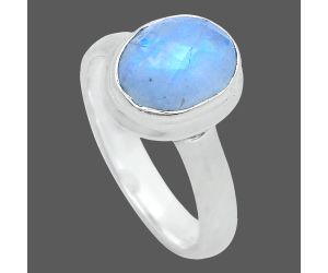 Rainbow Moonstone Checker Ring size-7 EXR05181 R-1007, 8x10 mm