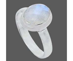 Rainbow Moonstone Checker Ring size-8 EXR05189 R-1007, 8x10 mm