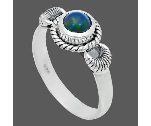 Chalama Black Opal Ring size-8 EXR05206 R-1733, 6x6 mm