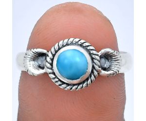 Larimar (Dominican Republic) Ring size-8.5 EXR05212 R-1733, 6x6 mm