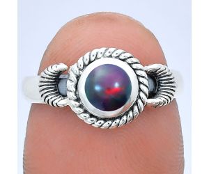 Chalama Black Opal Ring size-7 EXR05213 R-1733, 6x6 mm