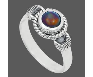 Chalama Black Opal Ring size-7 EXR05213 R-1733, 6x6 mm