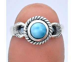 Larimar (Dominican Republic) Ring size-6 EXR05216 R-1733, 6x6 mm