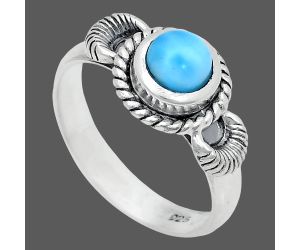 Larimar (Dominican Republic) Ring size-6 EXR05216 R-1733, 6x6 mm