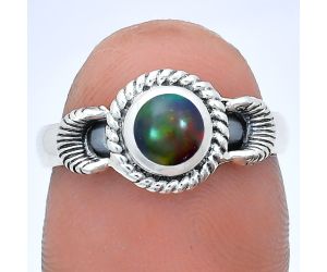 Chalama Black Opal Ring size-7 EXR05218 R-1733, 6x6 mm