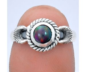 Chalama Black Opal Ring size-7 EXR05219 R-1733, 6x6 mm