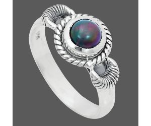 Chalama Black Opal Ring size-7 EXR05219 R-1733, 6x6 mm