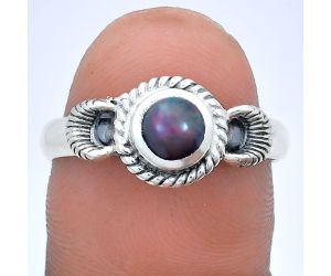 Chalama Black Opal Ring size-8.5 EXR05222 R-1733, 6x6 mm