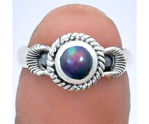 Chalama Black Opal Ring size-7 EXR05225 R-1733, 6x6 mm