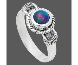 Chalama Black Opal Ring size-7 EXR05225 R-1733, 6x6 mm