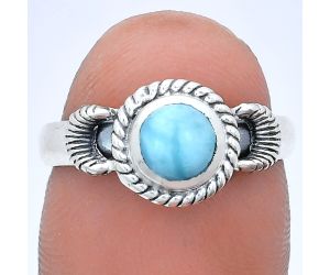 Larimar (Dominican Republic) Ring size-7 EXR05228 R-1733, 6x6 mm