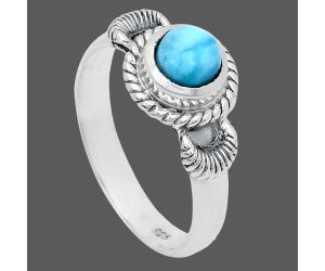 Larimar (Dominican Republic) Ring size-7 EXR05228 R-1733, 6x6 mm