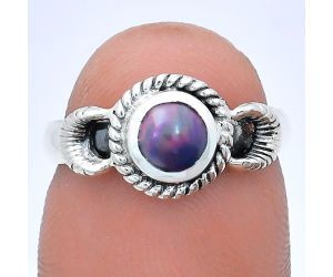 Chalama Black Opal Ring size-6 EXR05229 R-1733, 6x6 mm