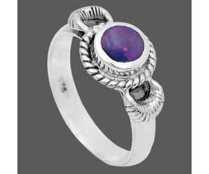 Chalama Black Opal Ring size-6 EXR05229 R-1733, 6x6 mm