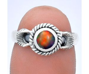 Chalama Black Opal Ring size-7 EXR05245 R-1733, 6x6 mm